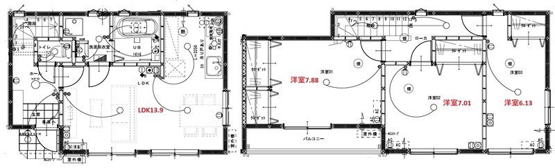 グランソフィア白岡　BCD 間取り