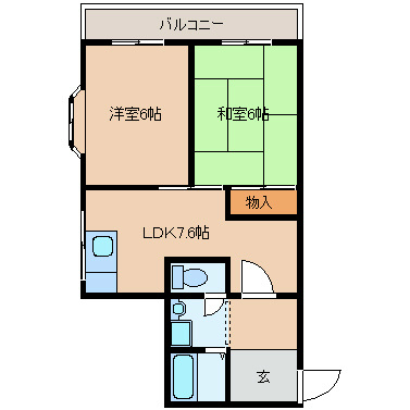 ビートル山本北D棟 間取り
