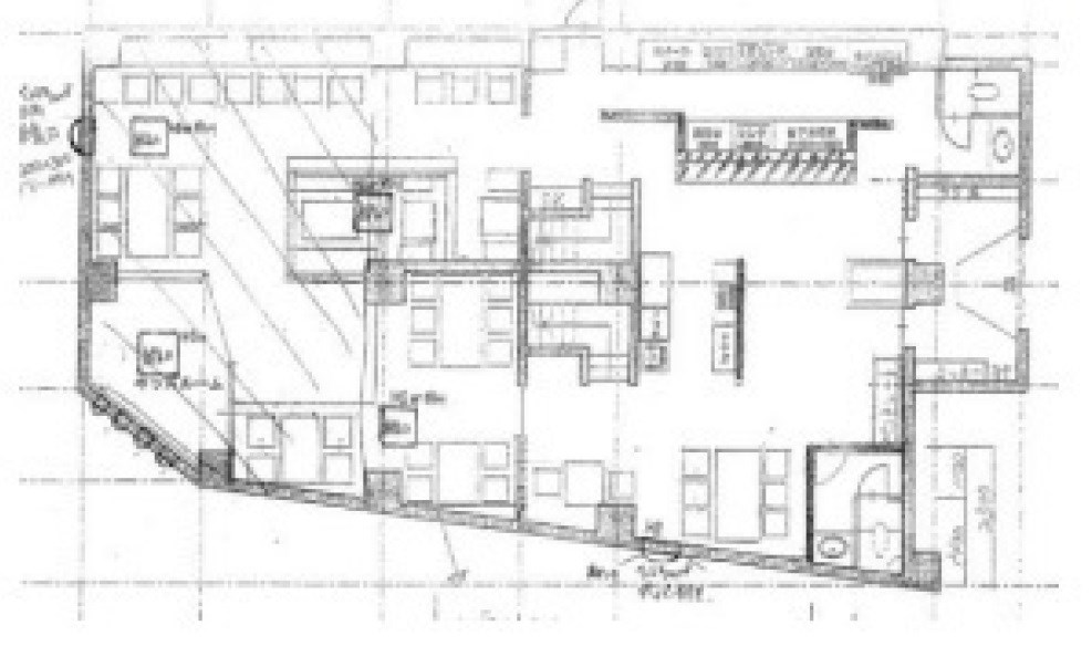 貸店舗・事務所　東大阪市 足代新町　広さ約４９坪　公衆浴場跡　せんとはいむみち 間取り