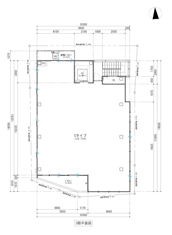 貸店舗・事務所　八尾市 北本町１丁目　広さ約３７坪　紳士服店跡　居抜き　MAISIN 北本町 BLDG. 間取り