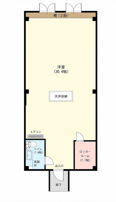 貸店舗・事務所　八尾市 山本町南１丁目　広さ約１６坪　いーすとハイツ 間取り