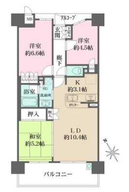 藤和八尾駅前ホームズ(安中町) 間取り