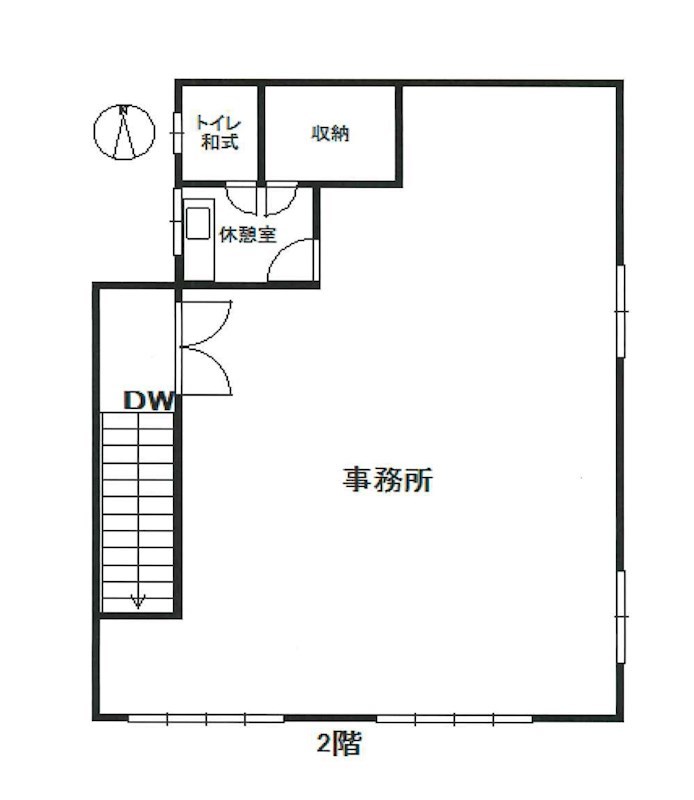 貸店舗・事務所　八尾市 東久宝寺２丁目　広さ約３０坪　学習塾跡　ワンフロア貸し 間取り