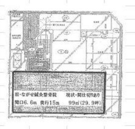 貸店舗・事務所　東大阪市 菱屋西１丁目　広さ約３０坪　駐車場２台分　路面店　スリーゼ菱屋西 間取り