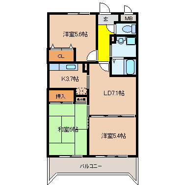 アンドユー植田 間取り