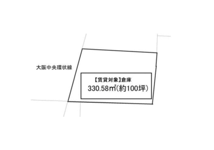 貸倉庫・作業所　八尾市 新家町３丁目　広さ約１００坪　前面駐車スペース有り　平屋建て 間取り