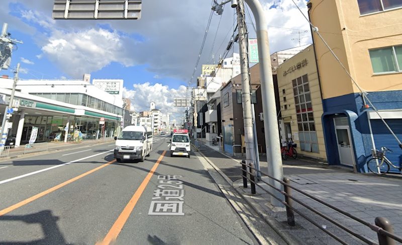 貸店舗・事務所　大阪市 平野区　平野上町１丁目　広さ約1２坪　トイレあり　国道沿い　角区画 ベランダ