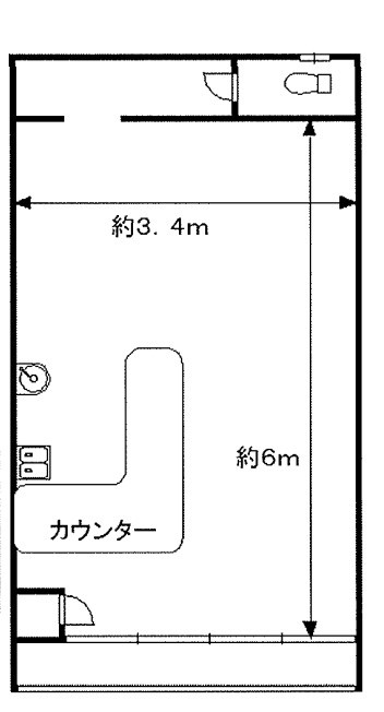 貸店舗・事務所　八尾市 山本町南１丁目　広さ約１０坪　観葉植物販売店跡　居抜き　路面店　※軽飲食相談可 間取り
