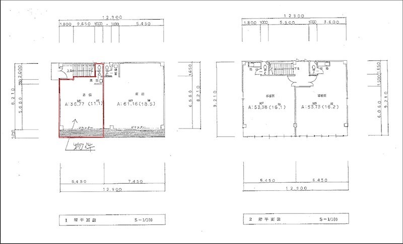 貸店舗・事務所　八尾市 東太子２丁目　広さ約１１坪　路面店　西村テナントビル 間取り