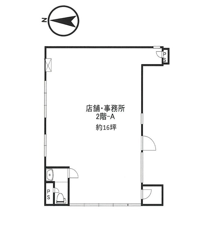 貸店舗・事務所　柏原市 国分本町２丁目　駅近　広さ約１６坪　国分エスポワールビル 間取り