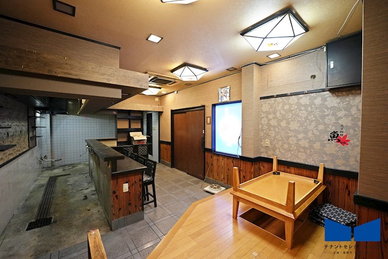 貸店舗・事務所　八尾市　山本町１丁目　広さ約９坪　飲食店跡　路面店　※重飲食可 ベッドルーム