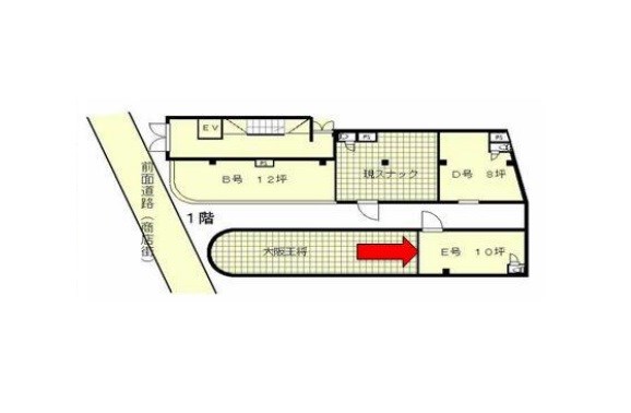 貸店舗・事務所　八尾市 山本町南１丁目　広さ約１０坪　サンシャイン山本 間取り