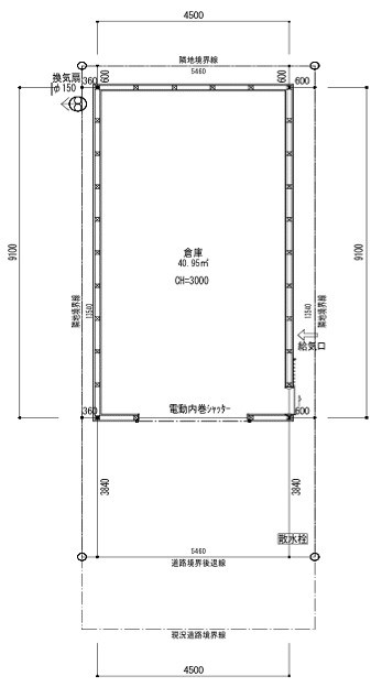 貸倉庫・事務所　八尾市 上之島町南１丁目　広さ約１２坪　前面駐車スペースあり 間取り