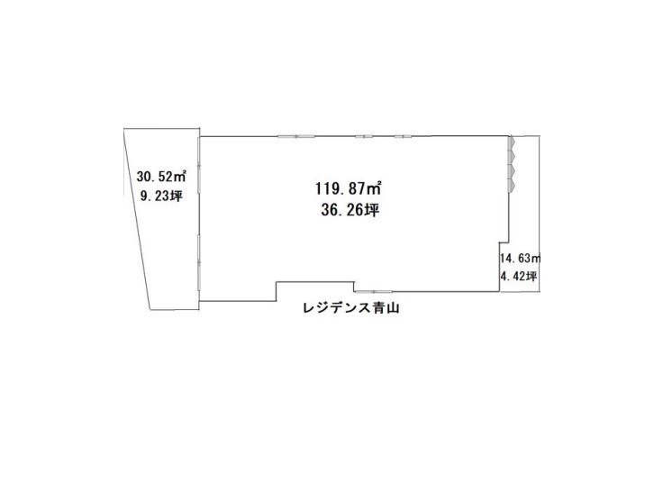 貸店舗・事務所　東大阪市 荒川３丁目　広さ約５０坪　路面店　レジデンス青山 間取り