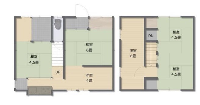 貸店舗・事務所　八尾市 東本町２丁目　広さ延べ約２４坪　一戸建て　東本町二丁目テナント　※飲食店相談可 間取り
