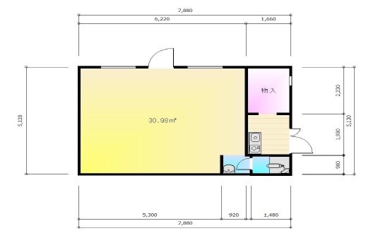 貸店舗・事務所　八尾市 東山本新町２丁目　広さ約１２坪　飲食不可　東山本ハイツ 間取り