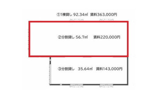 貸店舗・事務所　八尾市 太子堂２丁目　広さ約１７坪　新築平屋　飲食可　準工業地域 間取り