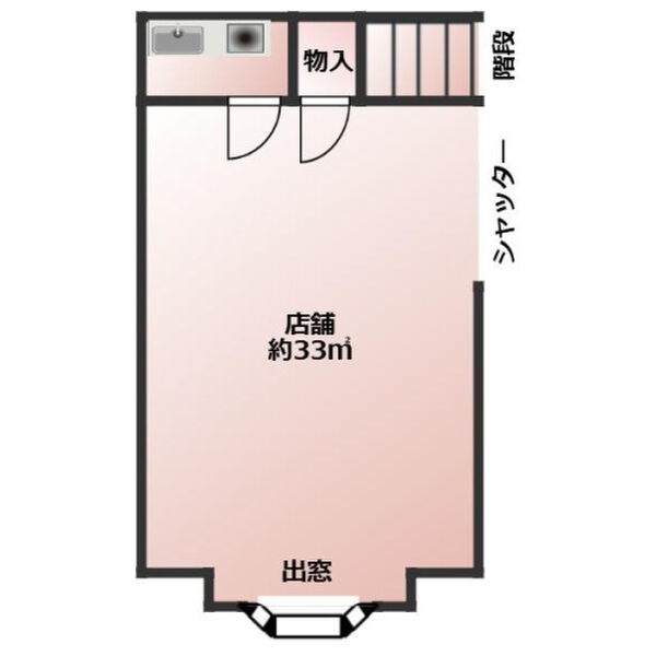 貸店舗・事務所　八尾市 北本町１丁目　広さ約１０坪　事務所跡　駅近　第一ヨーコービル 間取り