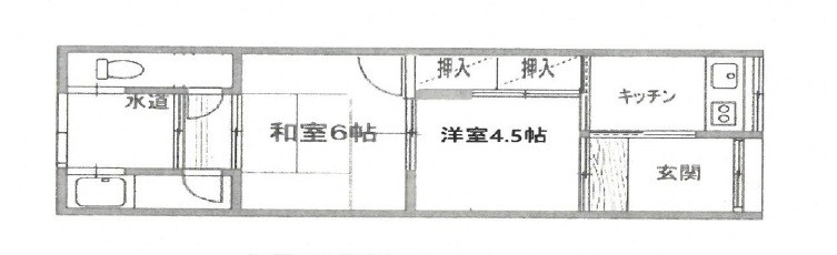 貸事務所・倉庫　八尾市 大竹５丁目　広さ約９坪　駐車スペースあり　大竹テラスハウス 間取り