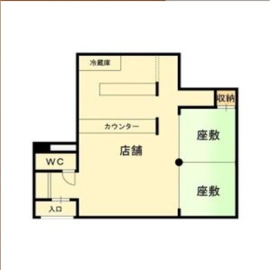貸店舗・事務所　東大阪市 日下町４丁目　広さ約１８坪　業種相談可　日下ビル 間取り