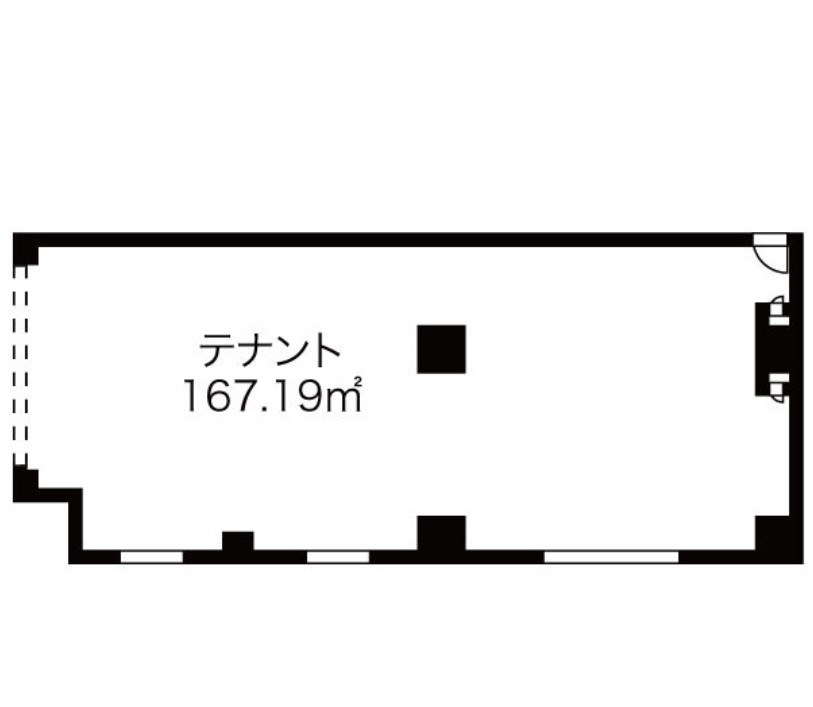 貸店舗・事務所　八尾市 北本町２丁目　広さ約５０坪　コンビニ跡　北本町プラザⅠ 間取り