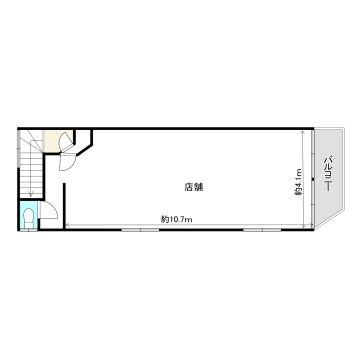 貸店舗・事務所　八尾市 山本町南１丁目　 広さ約１７坪　カラオケボックス跡　重飲食可　山下貸店舗 間取り