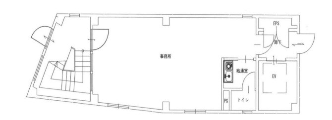 貸店舗・事務所　平野区本町5丁目　広さ約10坪　EVあり　トイレあり　ワンフロア貸し　 間取り