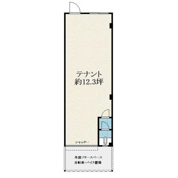 貸店舗・事務所　大阪市 平野区 加美北６丁目　広さ約１２坪　トイレあり　定期借家契約　飲食不可　柴田コーポ 間取り
