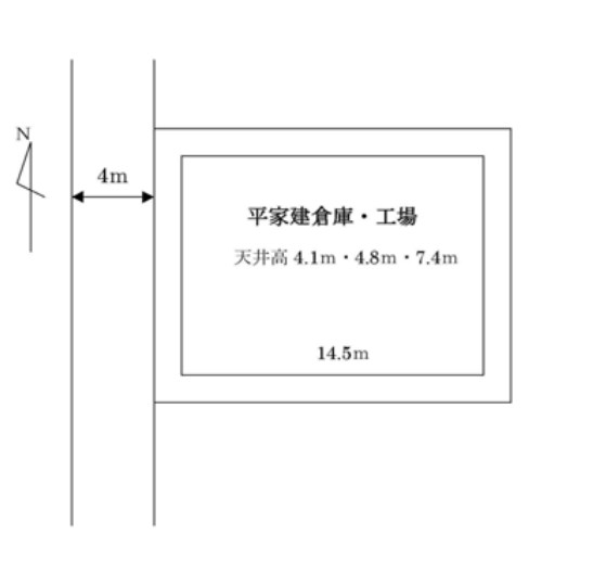 貸工場・倉庫　東大阪市 若江東町６丁目　広さ約３３坪　平屋建て　電動シャッターあり 間取り