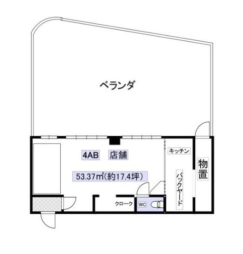 貸店舗・事務所　大阪市平野区 長吉長原１丁目　駅チカ　広さ約１７坪　トイレあり　EVあり　新栄プロパティー出戸 間取り