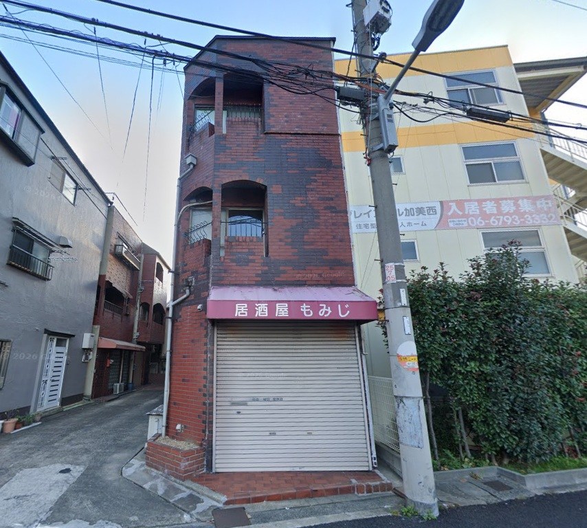 貸店舗・事務所　大阪市 平野区加美西２丁目　広さ延べ約26坪　飲食店可　路面店 外観