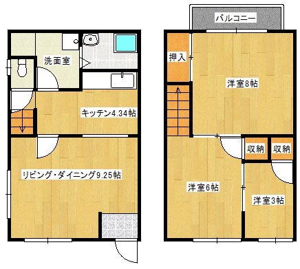 八尾市久宝寺4丁目テラスハウス　手芸教室跡 間取り