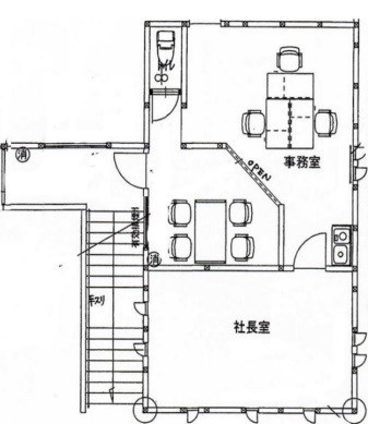 貸店舗・事務所　八尾市 沼３丁目　広さ約１３坪　敷地内駐車場あり　ヨシカワビル 間取り