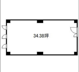 貸店舗・事務所　東大阪市 長田中１丁目　広さ約３４坪　長田センタービル 間取り