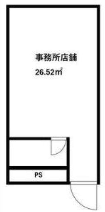 貸店舗・事務所　大阪市平野区 瓜破東２丁目　広さ約８坪　飲食可　EVあり　トイレあり　レバランス瓜破東 間取り