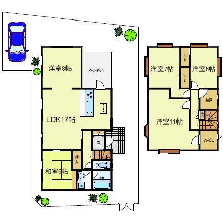 八尾市山本町4丁目戸建（５LDK） 間取り