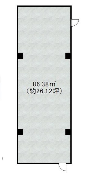 貸店舗・事務所　八尾市 北本町２丁目　広さ約２６坪　軽飲食可　路面店　角区画　アンリハイツ 間取り