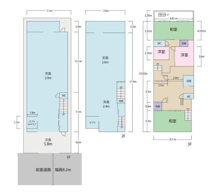 貸倉庫・工場　八尾市 太田新町３丁目　広さ延べ約１２７坪　準工業地域 間取り
