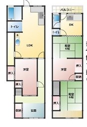 貸店舗・事務所　東大阪市 足代３丁目　広さ延べ約１８坪　近隣商業地域　貸テラス 東大阪市足代 間取り