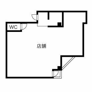 貸店舗・事務所　東大阪市 足代新町　広さ約１９坪　トイレあり　EVあり　エルドムス陽光一番館 間取り