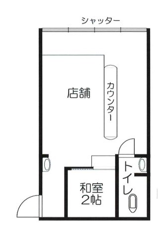 貸店舗・事務所　大阪市 平野区 平野西６丁目　広さ約８坪　イツキマンション 間取り