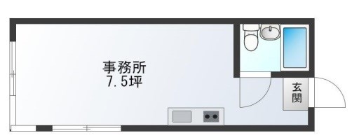貸店舗・事務所　大阪市平野区 平野元町　広さ約７坪　トイレあり　K2ビル 間取り