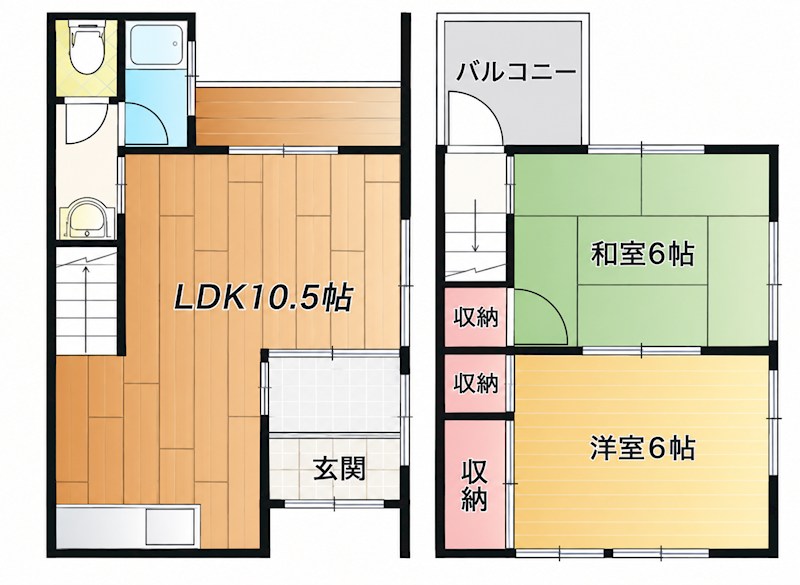 高安町北５丁目テラスハウス 間取り