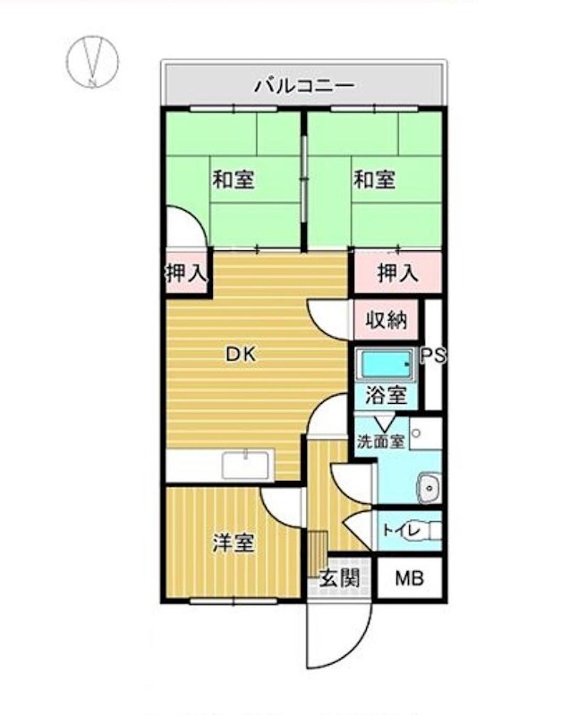 貸店舗・事務所　八尾市 荘内町１丁目　広さ約１７坪　最上階　角区画　EV付き　ボーリバージュ藤増 間取り