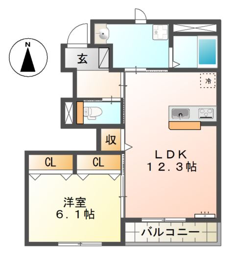 クレッセント若林Ａ 間取り