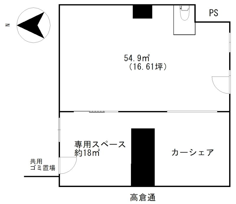 ボナール三条高倉 　店舗 事務所 間取り