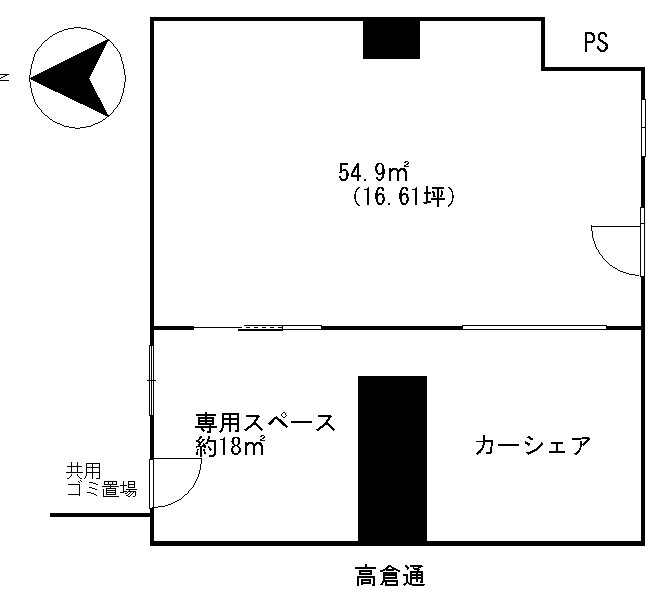 ボナール三条高倉 　店舗 事務所 間取り