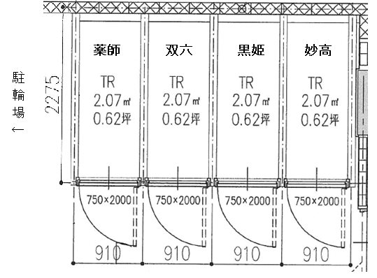 ボナール三条高倉　トランクルーム 間取り