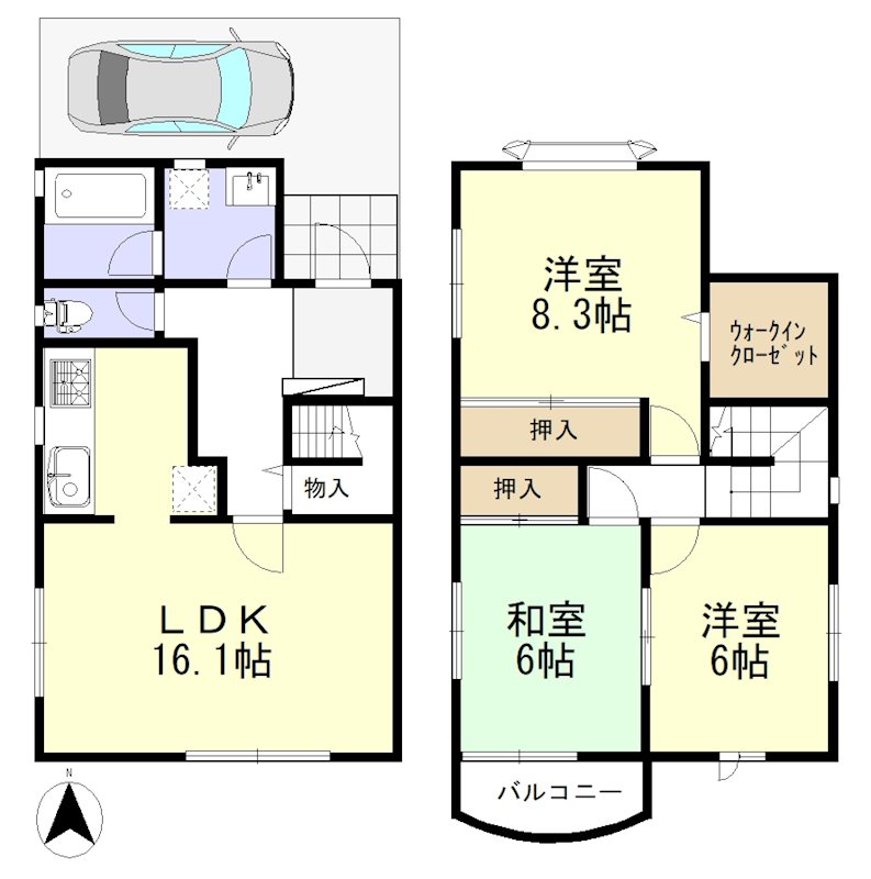 宇治市開町貸家 間取り