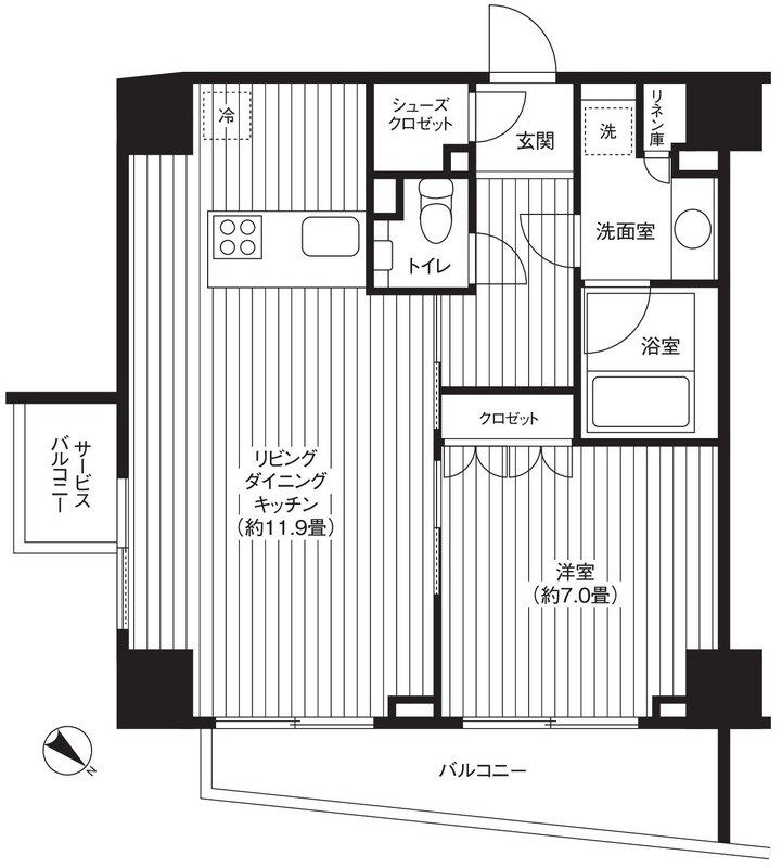 Ｔｉ－ＨＩＧＡＳＨＩＡＺＡＢＵ 間取り